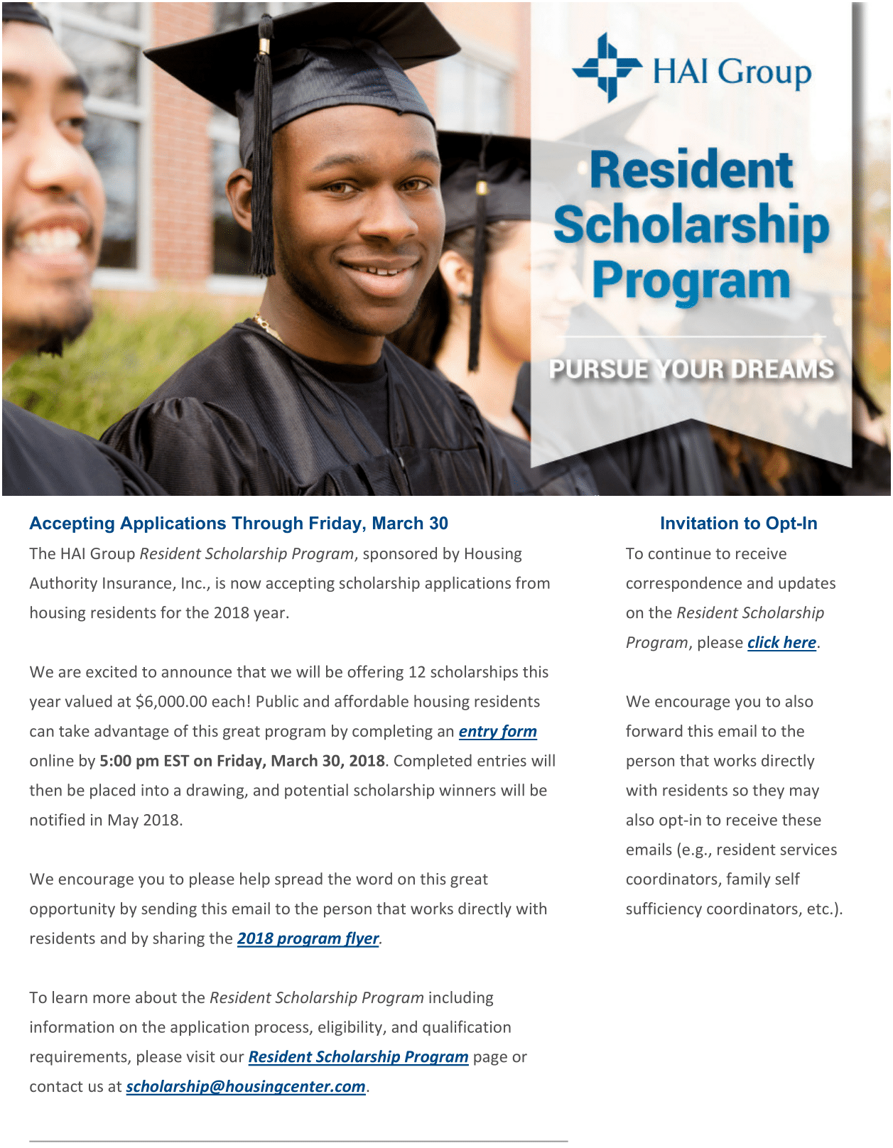 Resident Scholarship Program